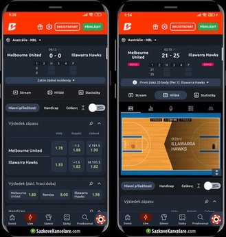 Live sázky app registrace